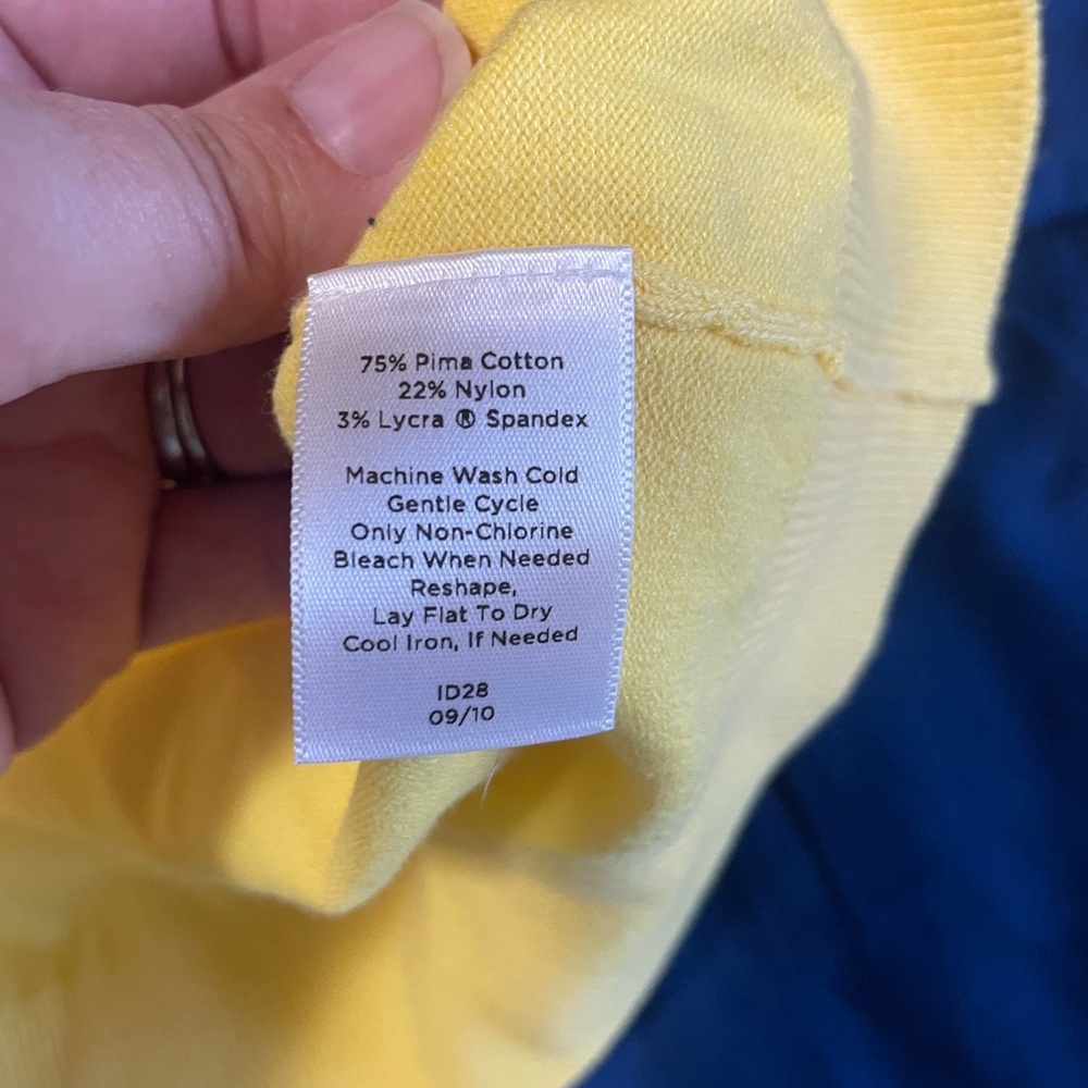 Talbots Sweater Vest Womens Yellow Pima Cotton Sleeveless Size 2X NWT - Picture 4 of 7